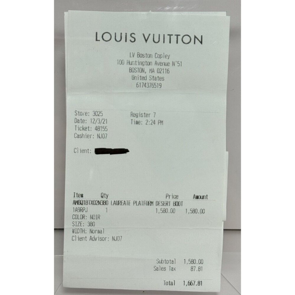 Louis Vuitton Laureate Platform Desert Boot #1A9RPJ Size US 7.5/EU 38 + Receipt - Picture 8 of 8